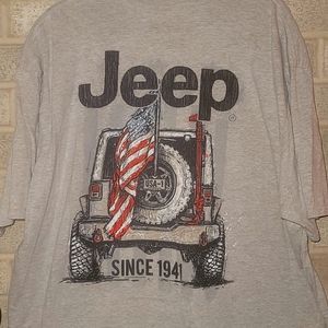 Men's American Flag Jeep T-Shirt XXL in gray